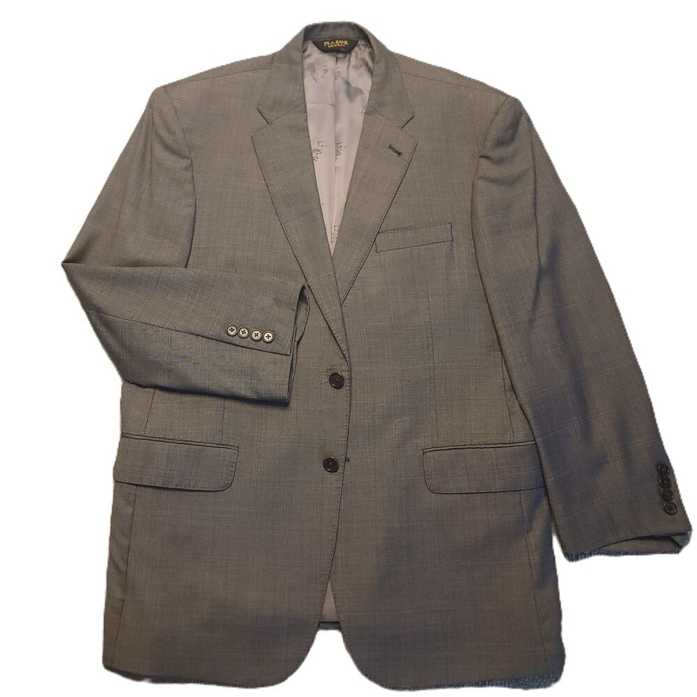 Jos A Bank Mens 42R Blazer Suit Jacket Two Button 100% Wool